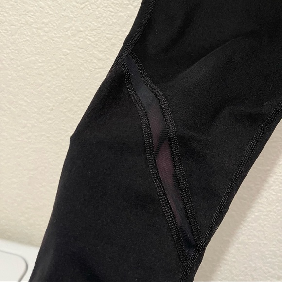 Zella Black Crop Mesh Ankle Stripe Leggings Activewear Pants Womens Size M - Picture 7 of 10